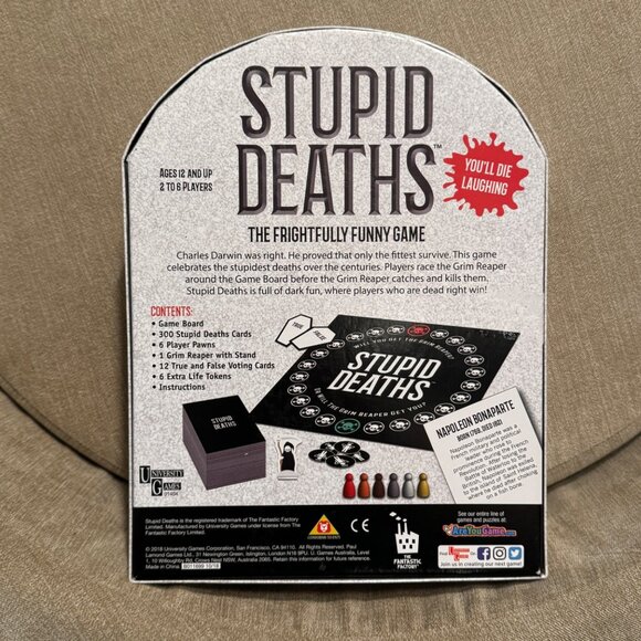 University Games Fantastic Factory ~ Stupid Deaths Card Game ~ 01404 ~ Complete - Picture 3 of 11